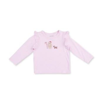 Angel Dear Angel Dear Gingerbread Long Sleeve Ruffle Tee