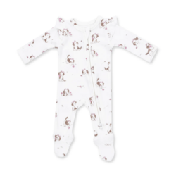 Angel Dear Angel Dear Explorer Puppy Pink 2 Way Ruffle Back Zipper Footie