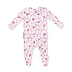 Angel Dear Angel Dear Leslie Rose 2 Way Ruffle Back Zipper Footie