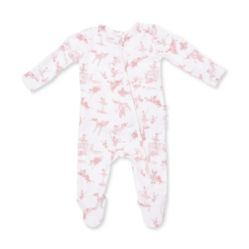 Angel Dear Angel Dear Ballet Toile 2 Way Ruffle Back Zipper Footie