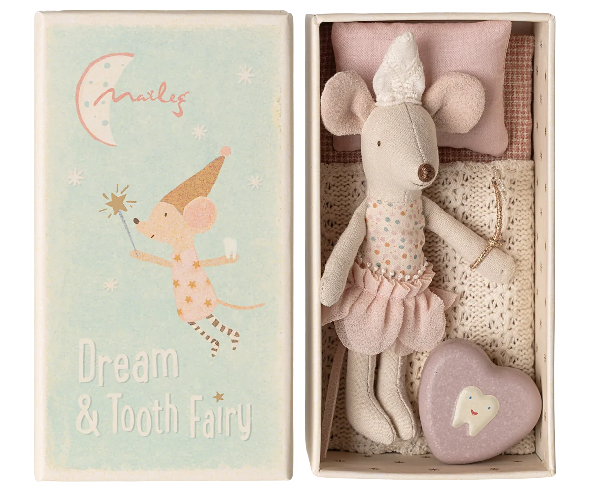 maileg Tooth fairy mouse, Little sister in matchbox