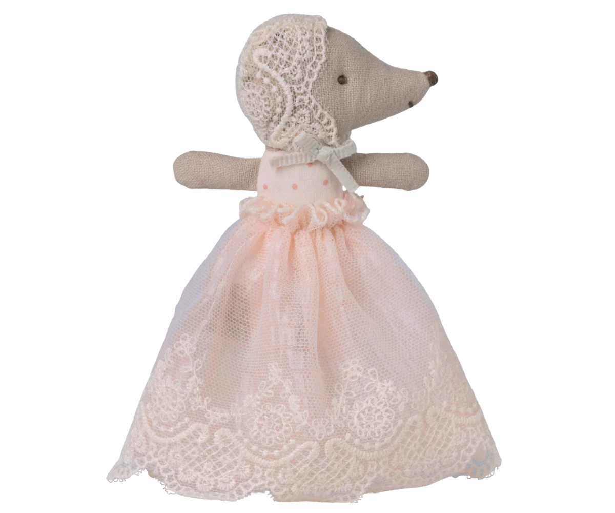maileg Baby mouse in gown - Powder