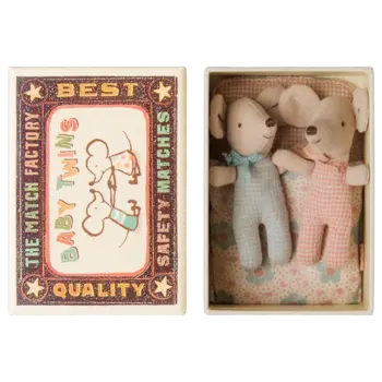 maileg Twins, Baby mice in matchbox - Checker
