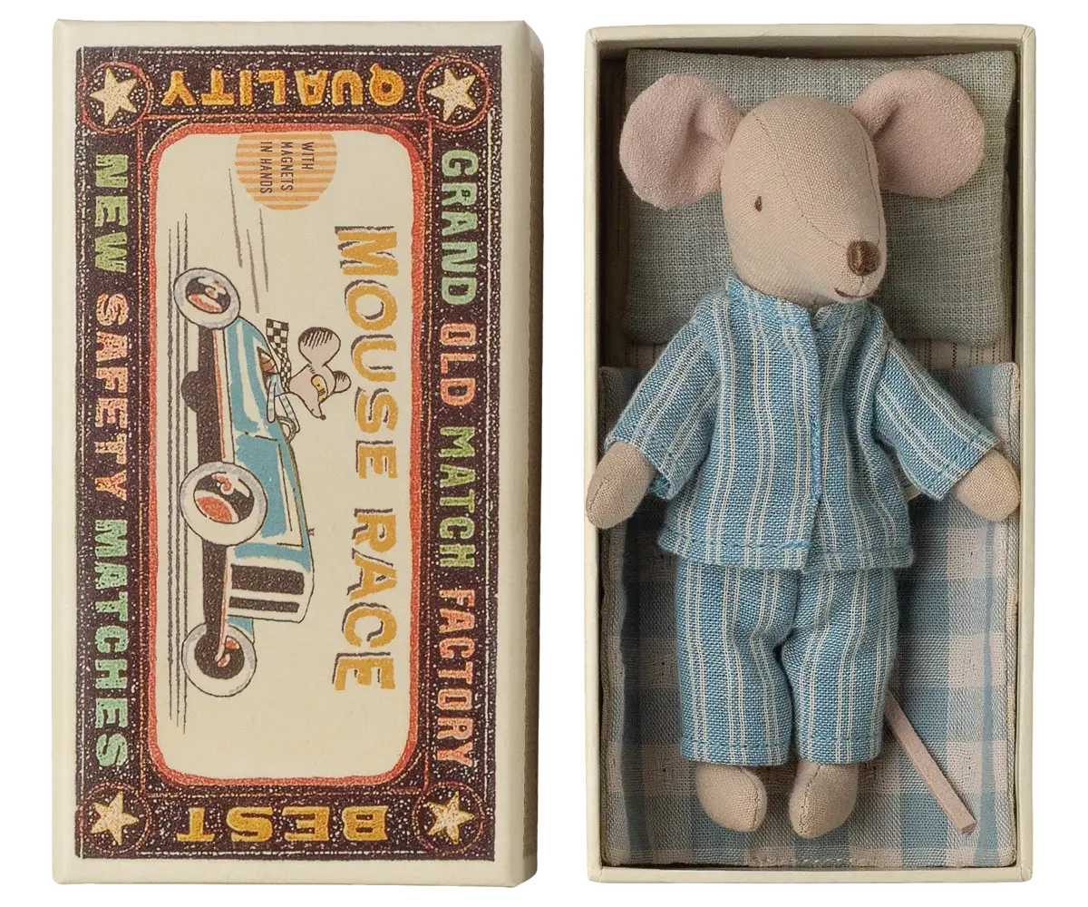 maileg Maileg Big Brother mouse in matchbox - dark blue