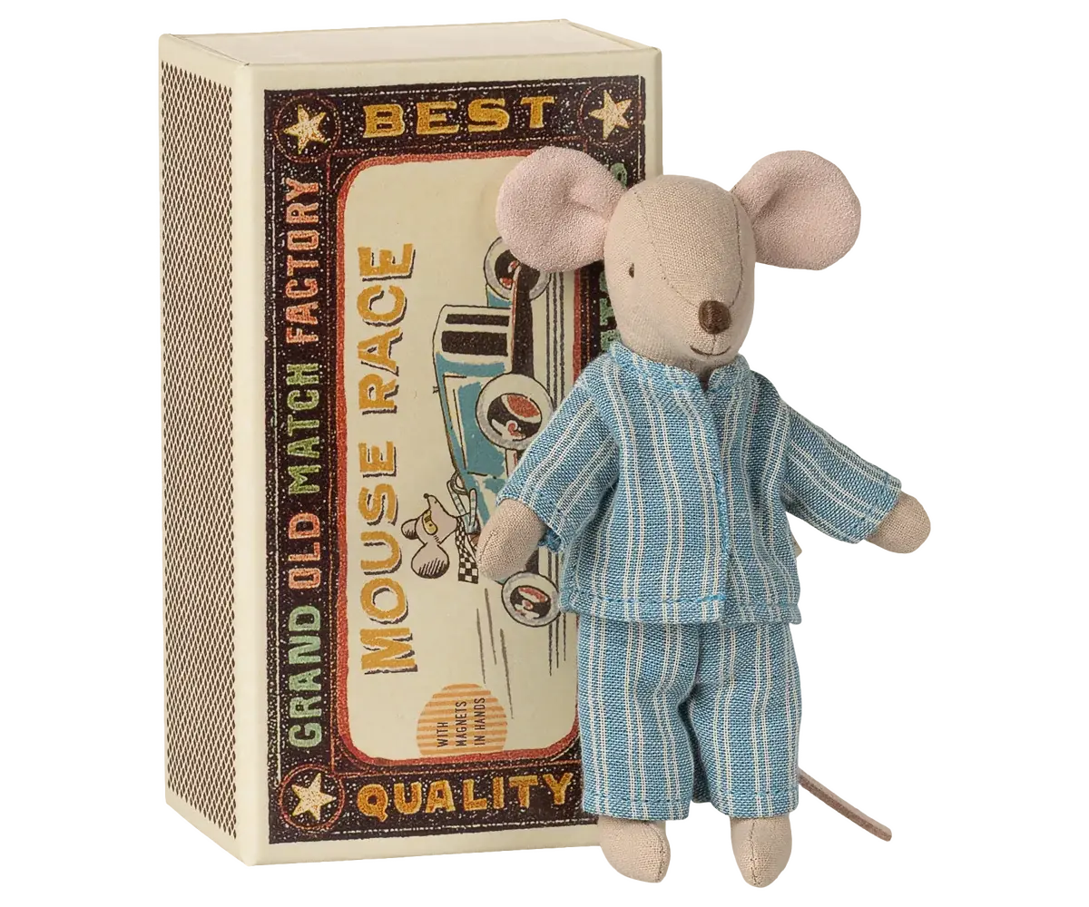 maileg Maileg Big Brother mouse in matchbox - dark blue