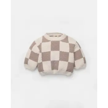 7AM 7AM Boxy Sweater - Checkers Fuzzy