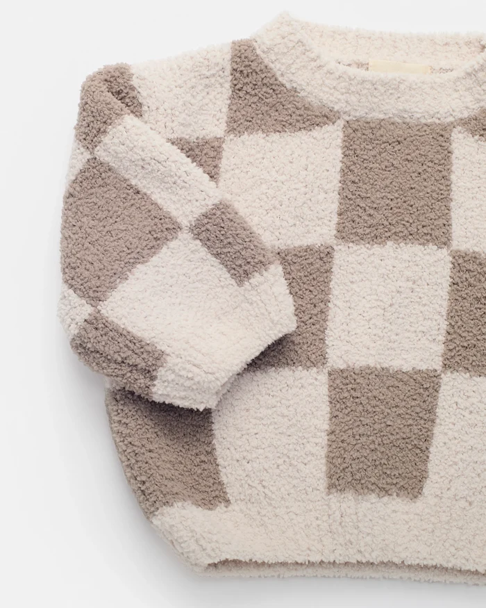 7AM 7AM Boxy Sweater - Checkers Fuzzy