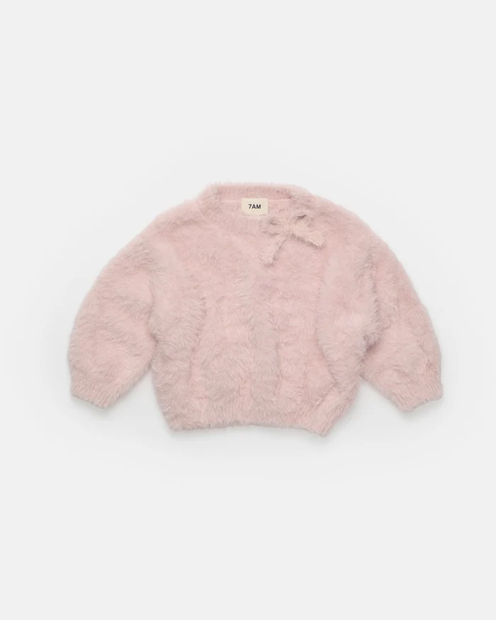 7AM 7AM Boxy Sweater Bow - Furry