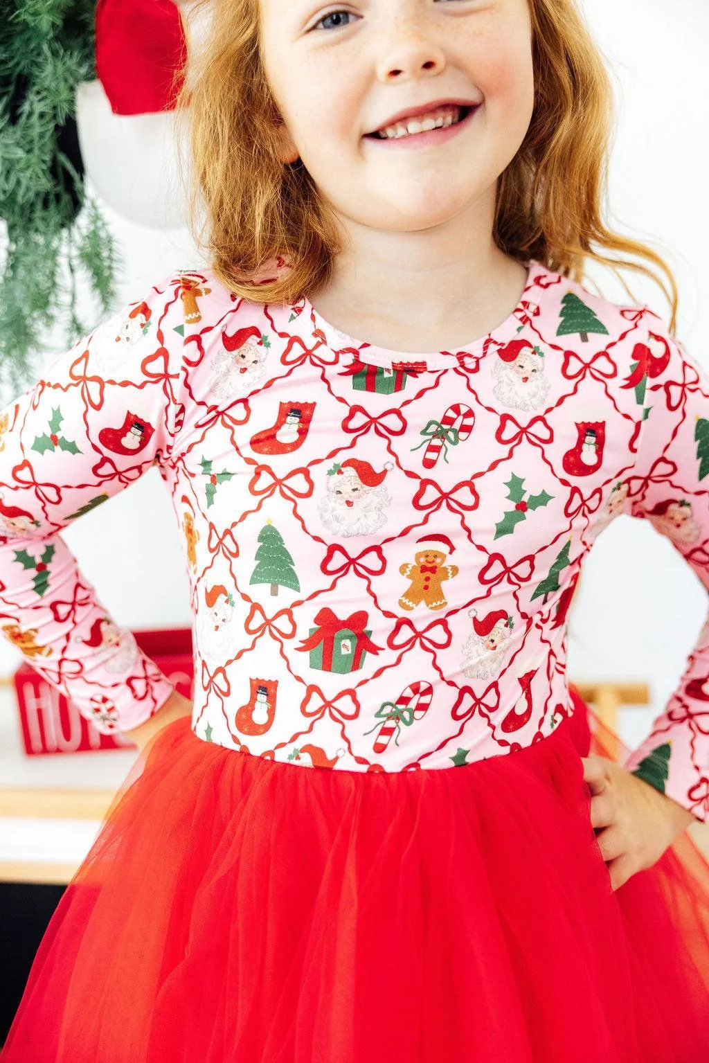 Mila & Rose Mila & Rose Deck the Halls Long Sleeve Tutu Dress