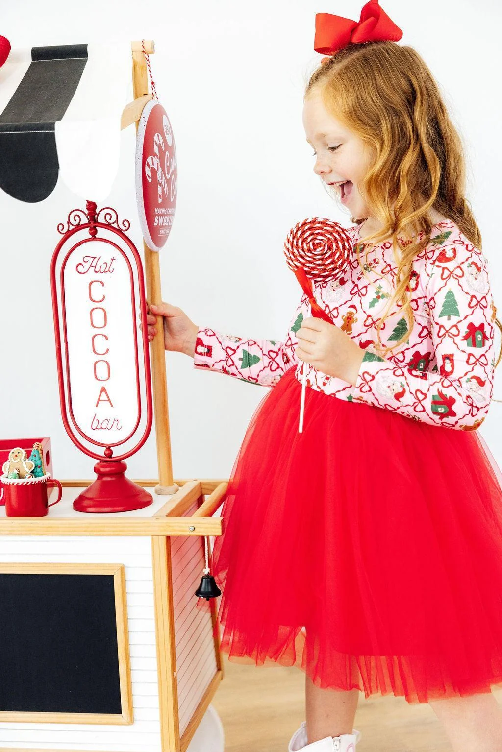 Mila & Rose Mila & Rose Deck the Halls Long Sleeve Tutu Dress