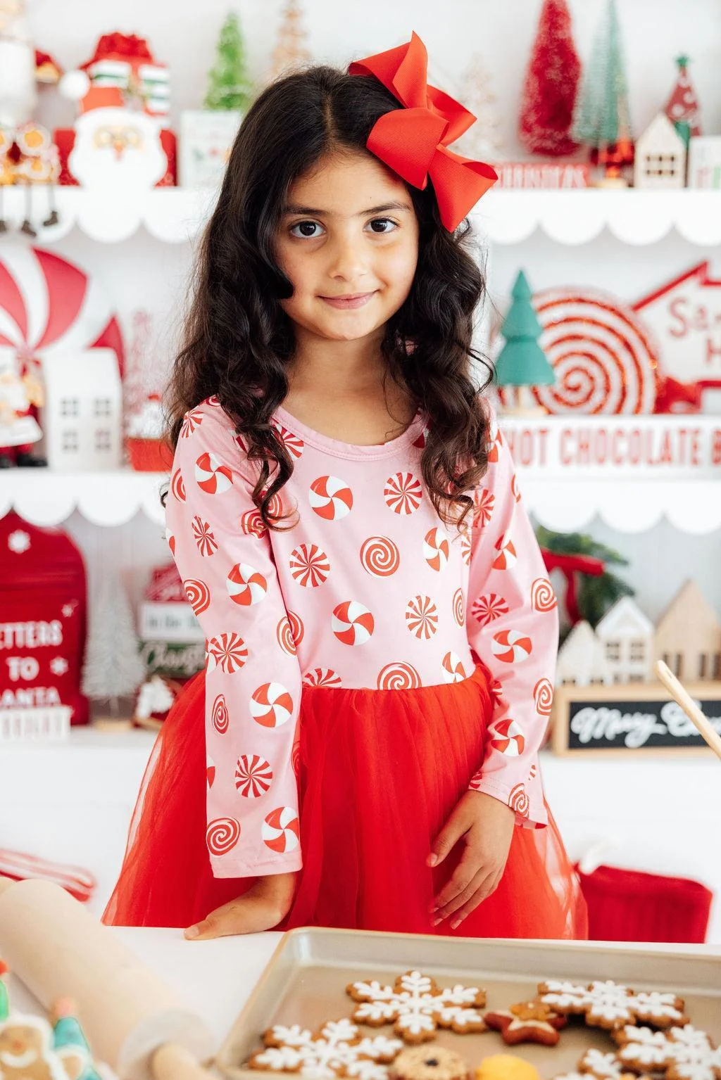 Mila & Rose Mila & Rose Pink Peppermint Long Sleeve Tutu Dress