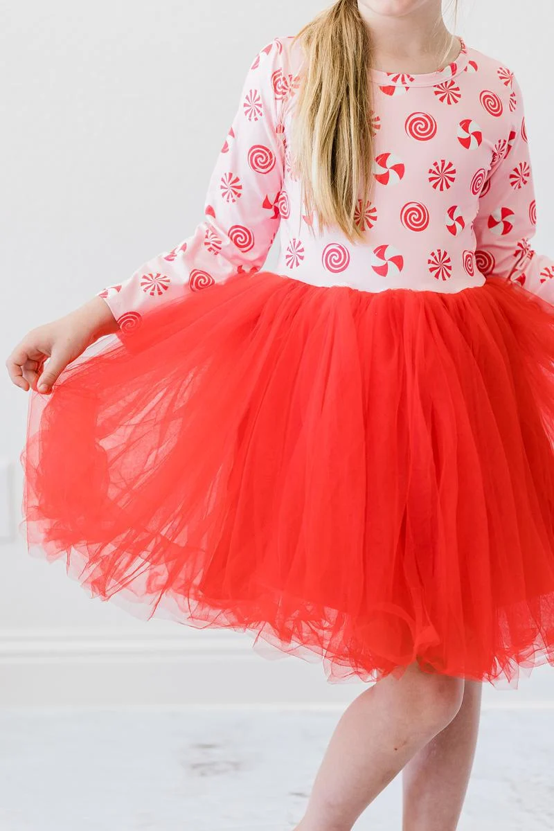 Mila & Rose Mila & Rose Pink Peppermint Long Sleeve Tutu Dress