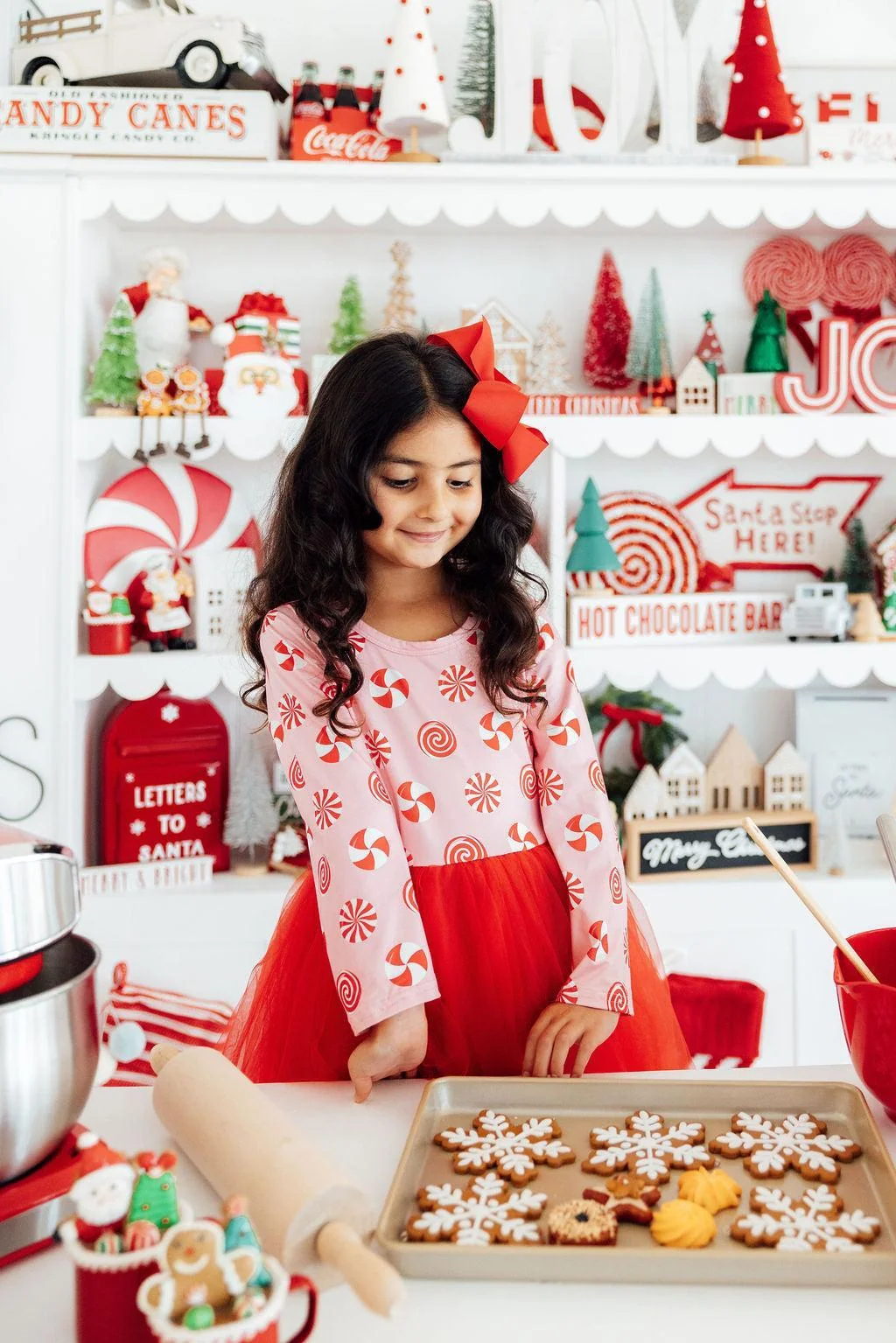 Mila & Rose Mila & Rose Pink Peppermint Long Sleeve Tutu Dress