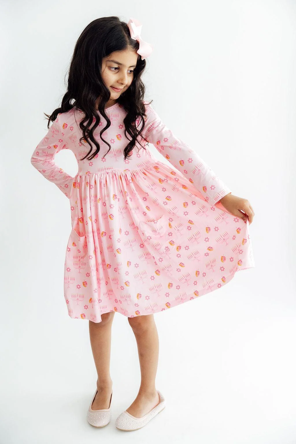 Mila & Rose Mila & Rose Pink Dreidel Darling Pocket Twirl Dress