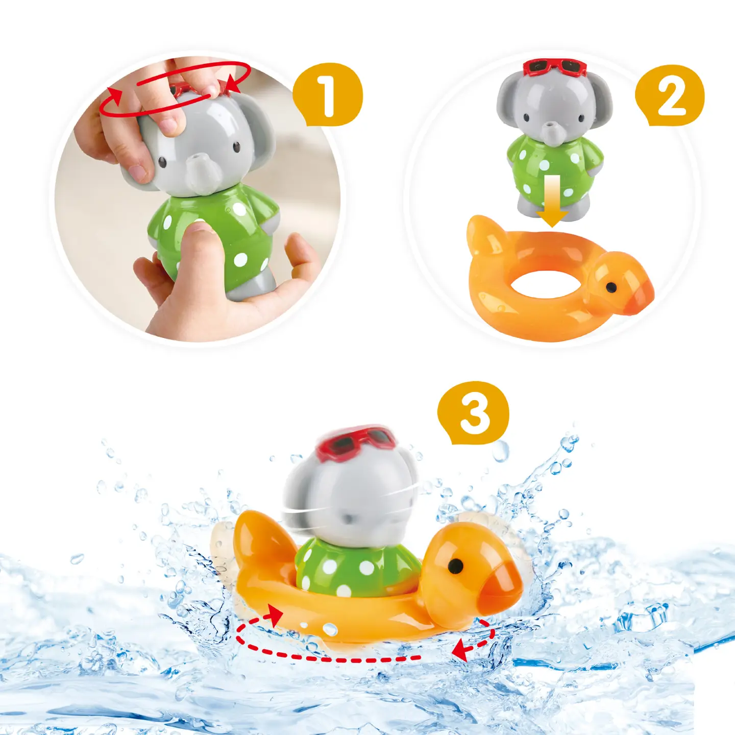 Hape Toys Hape Spin Splash 'n' Swim Elephant