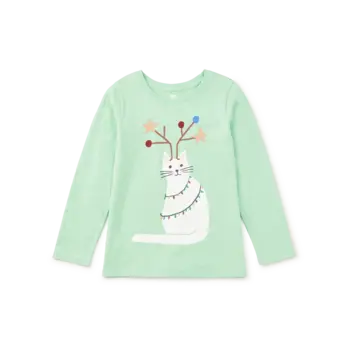 Tea Collection Tea Holiday Cat Graphic Tee