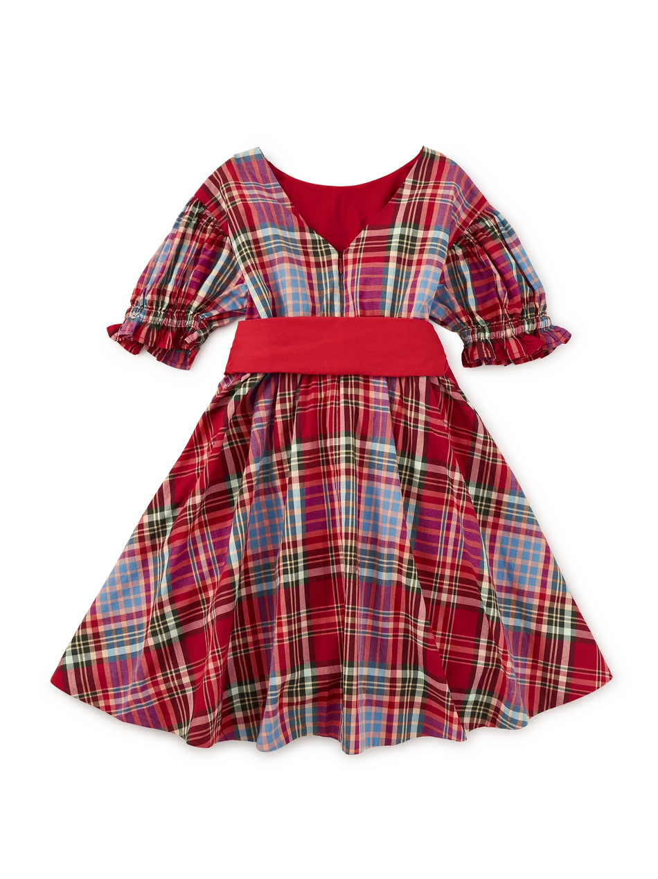 Tea Collection Tea Puff Sleeve Sash Dress