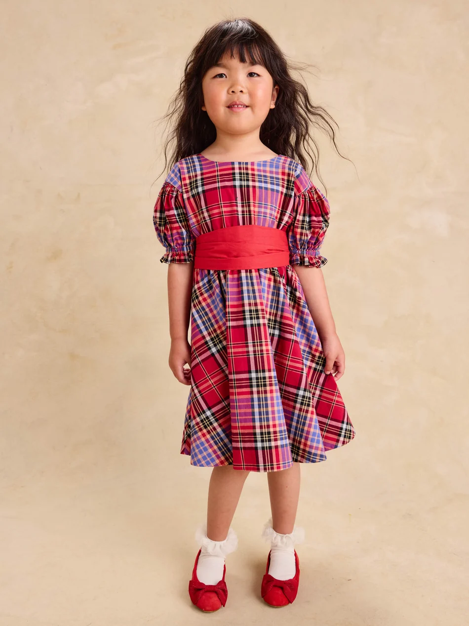 Tea Collection Tea Puff Sleeve Sash Dress