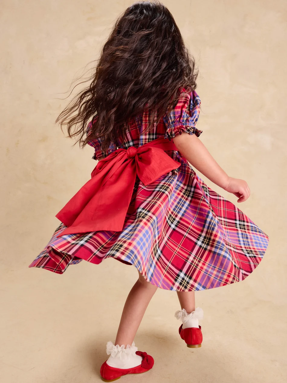 Tea Collection Tea Puff Sleeve Sash Dress