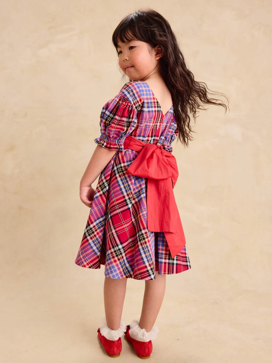 Tea Collection Tea Puff Sleeve Sash Dress