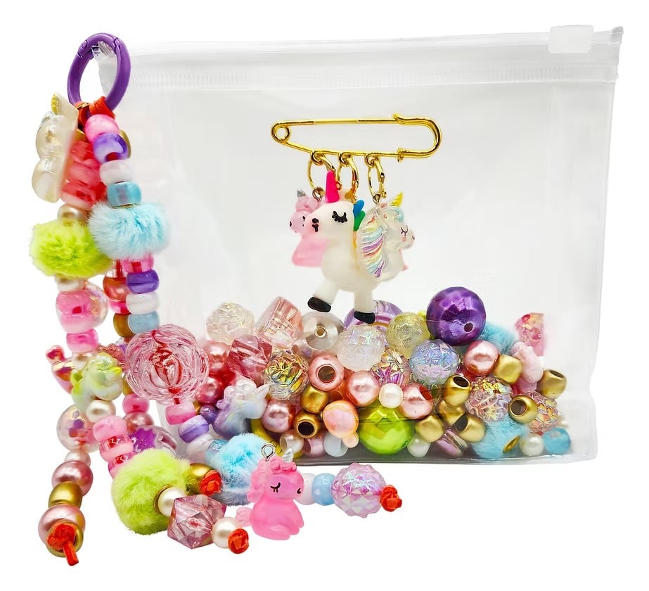 Bottleblond Jewels DIY Bag Charm Kit--UNICORNS AND RAINBOWS