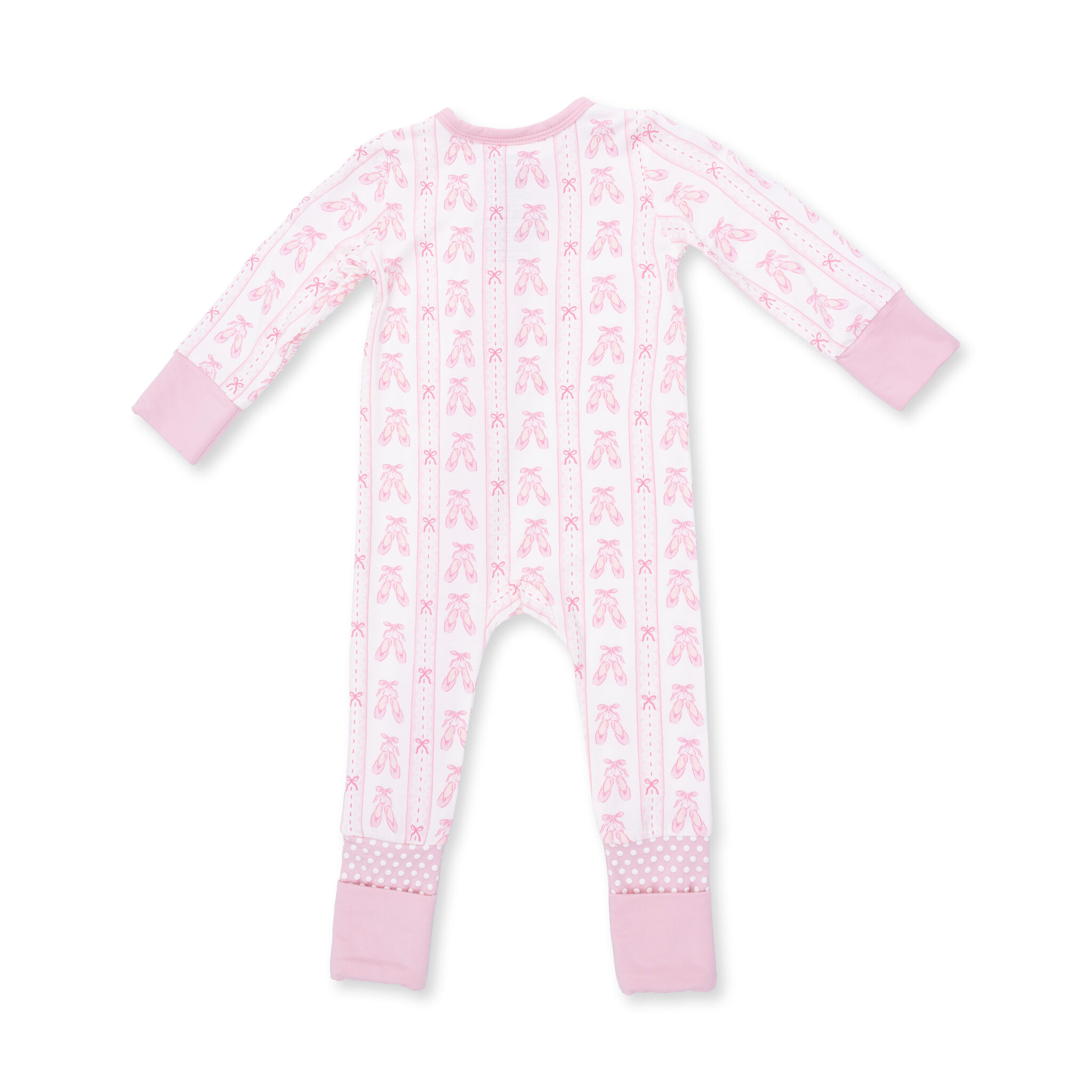 Angel Dear Angel Dear Ballet Shoes Ribbon Stripe Convertible Romper