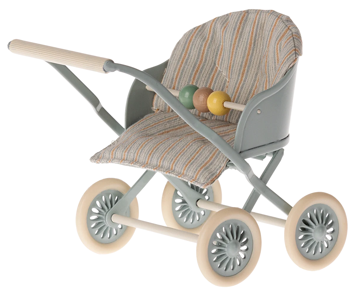 maileg Maileg Stroller, Baby mouse - Blue