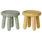 maileg Maileg Stool set, Mouse - Mint/Light yellow