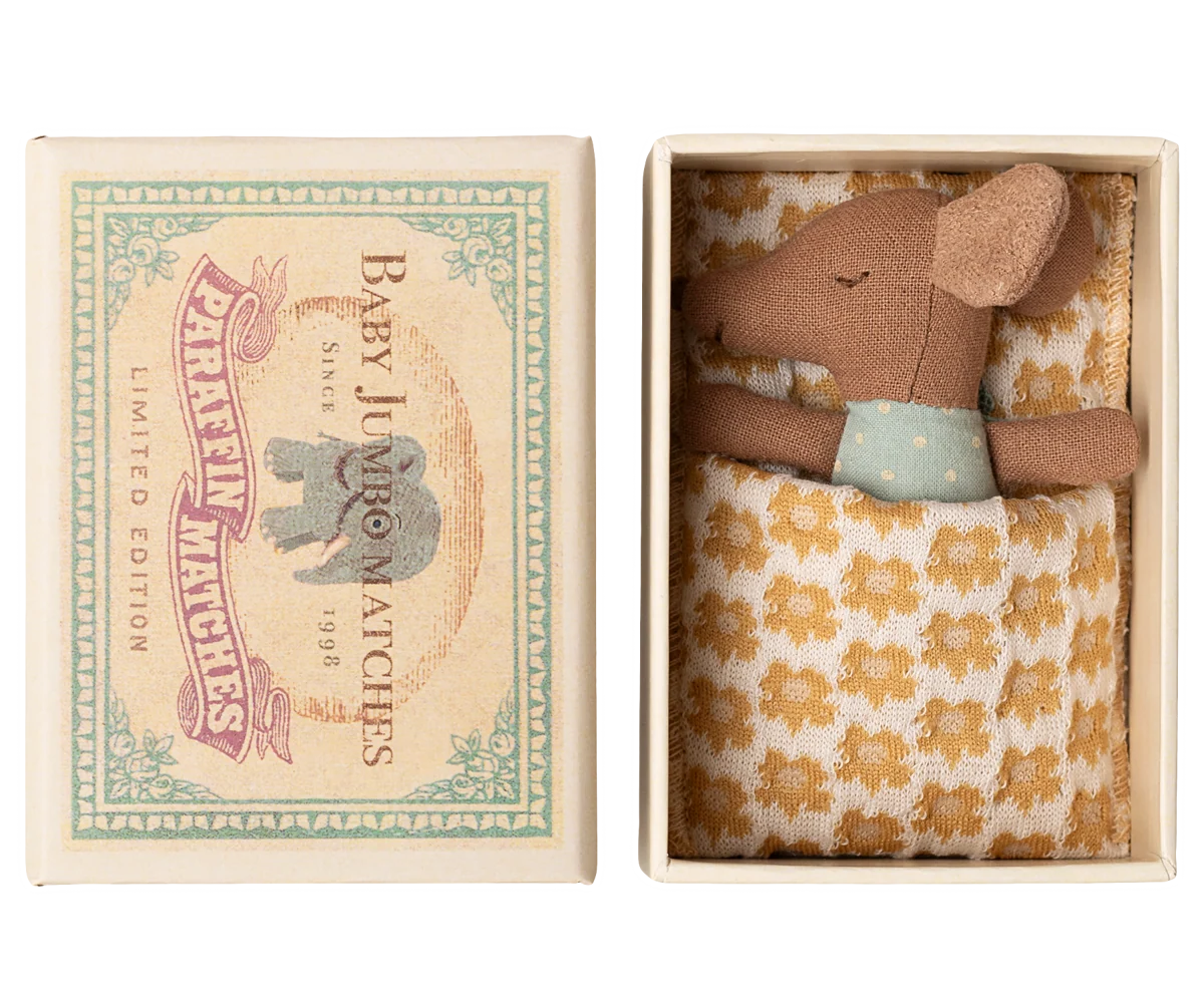 maileg Maileg Sleepy wakey baby mouse in matchbox - Blue
