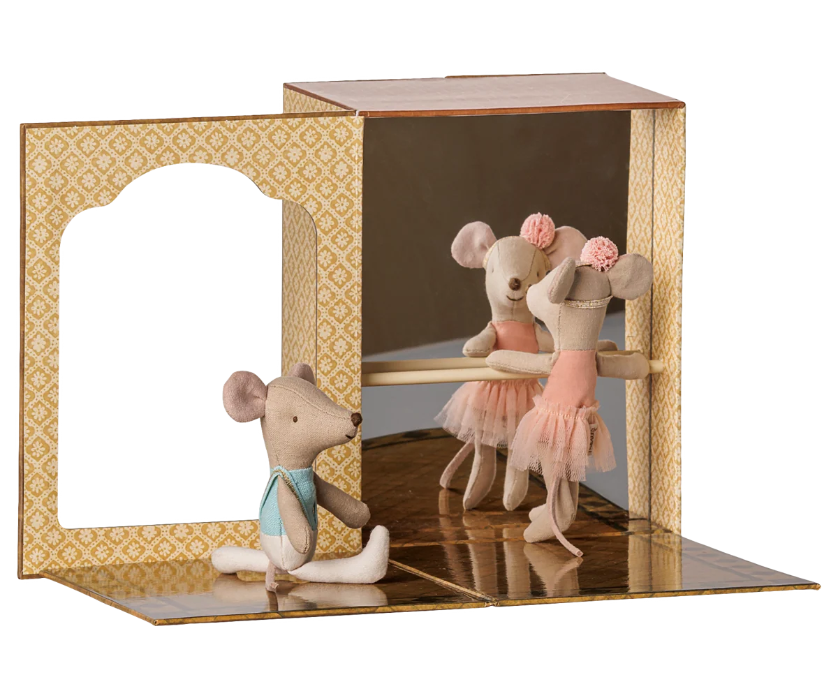 maileg Maileg Ballet mice in dance studio, Little sister and brother