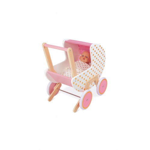 Janod Janod Candy Chic Doll's Pram Pretend Stroller