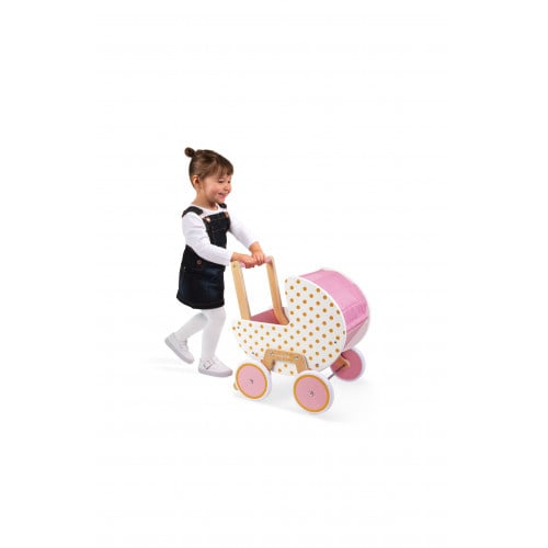 Janod Janod Candy Chic Doll's Pram Pretend Stroller