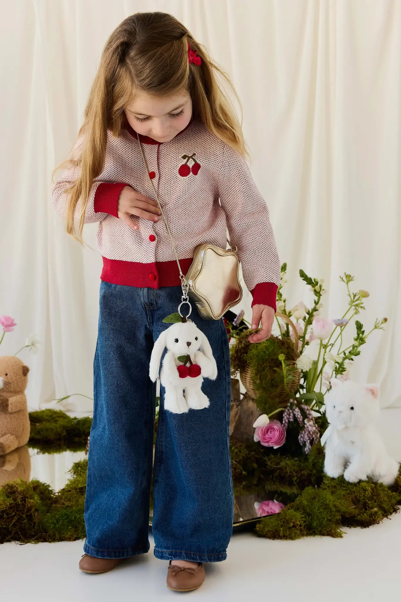 Jamie Kay Jamie Kay Snuggle Bunnies -Cherry Penelope Keyring - Marshmallow