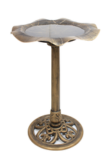 Pinebush PB10426 Antique Gold Birdbath Polyresin