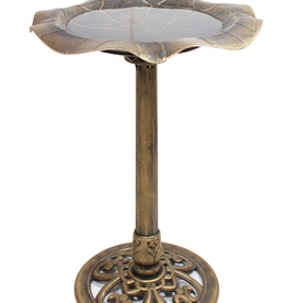 Pinebush PB10426 Antique Gold Birdbath Polyresin