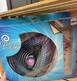 Spinfinity Designs CE462X  12” WIND SPINNER BOXED SET PURPLE TEARDROP W/CRYSTAL TAIL