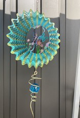 Spinfinity Designs CE220X 12" WIND SPINNER 3D BLUE BUTTERFLY WITH CRYSTAL TAIL