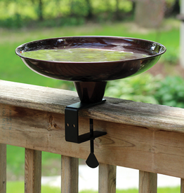 Pinebush PB10415 Deck Rail Birdbath, 14.5" D