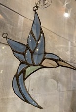 Artist- Andrew Reid ARHUM Bevelled Stain glass Hummingbird  with flower 6.25" x 4" (coming soon)