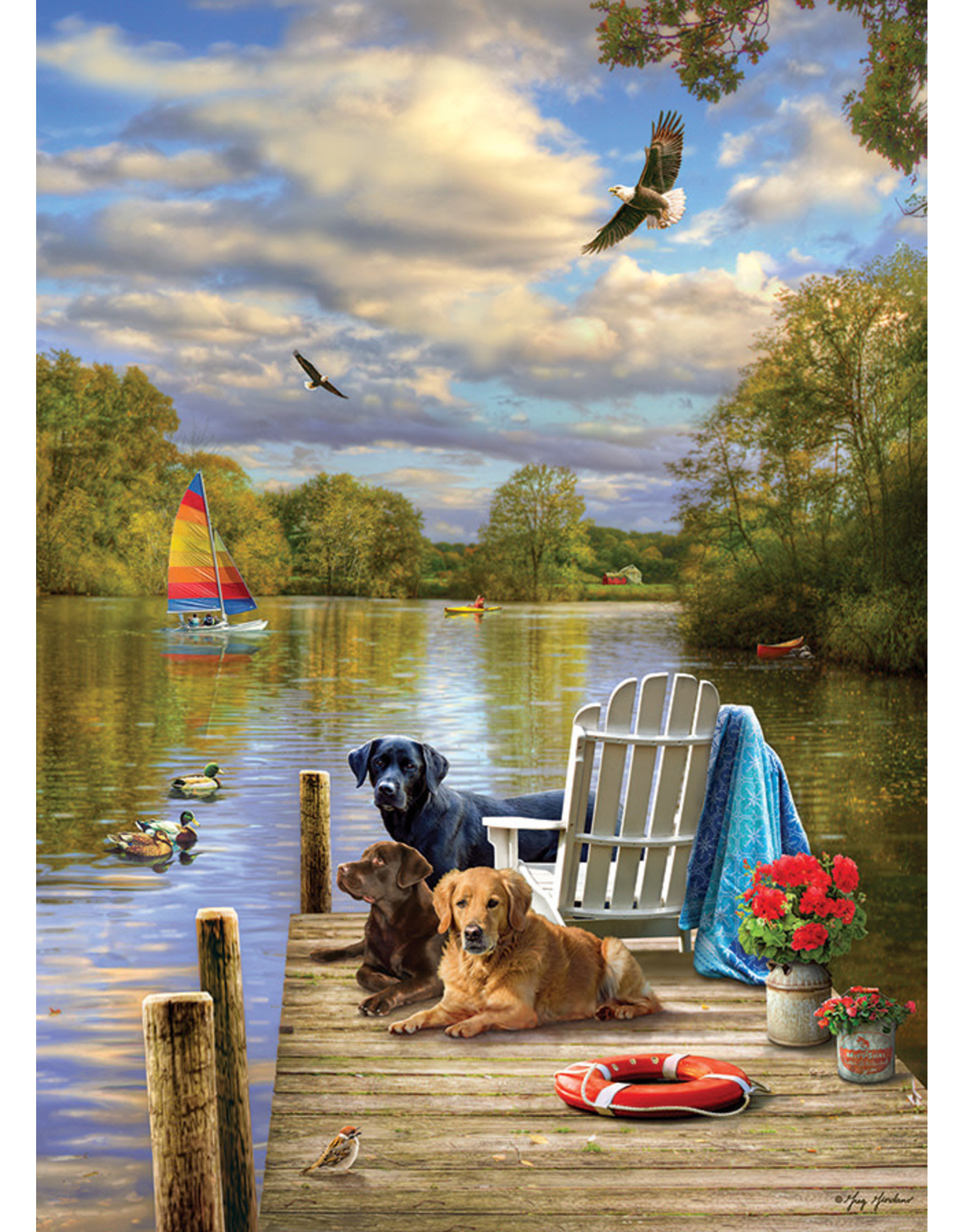 Cobble Hill Puzzles OM80257 A Dog Day Afternoon 1000pc Cobble Hill Puzzle