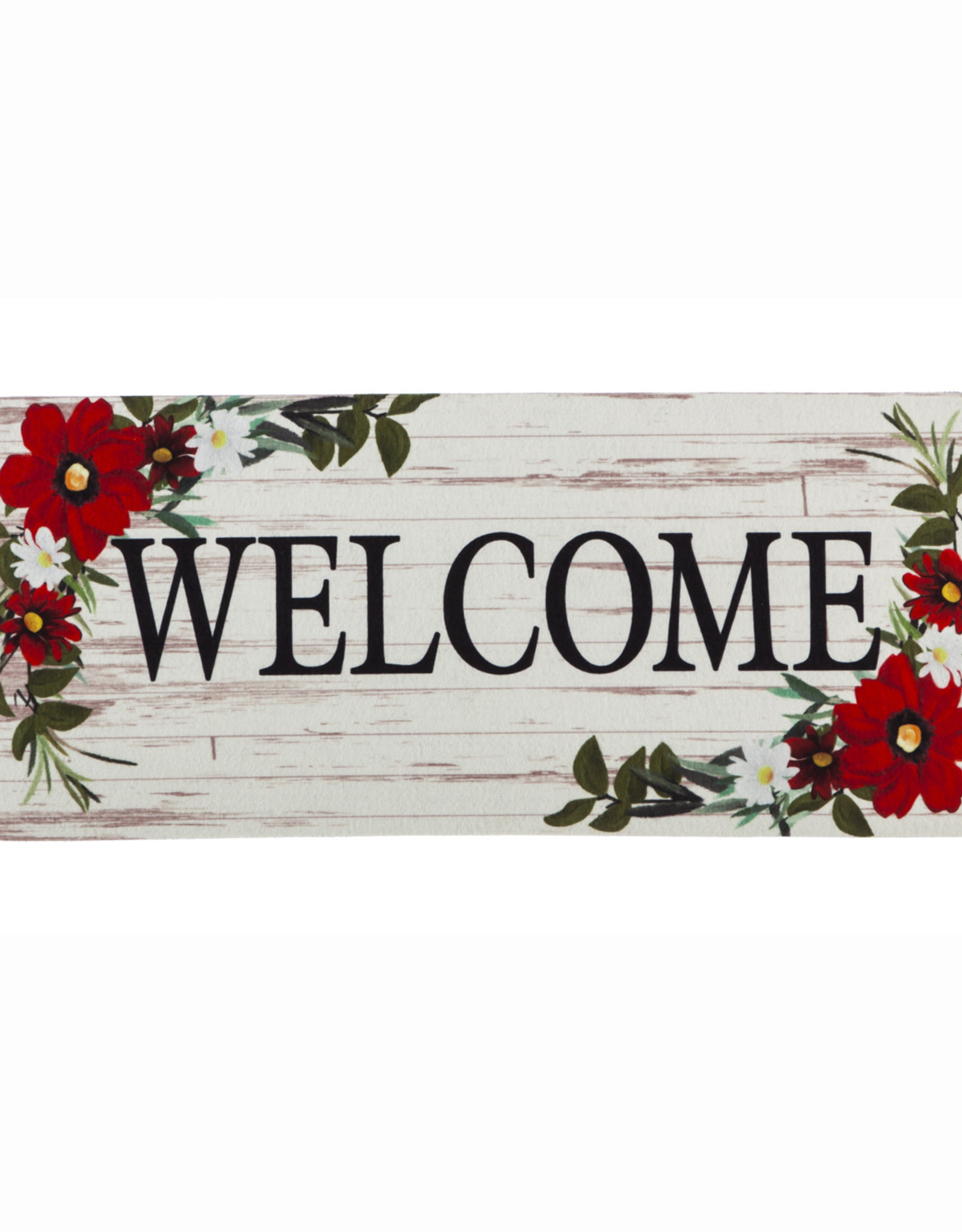 Sassafras EE1584 Sassafras Switch Mat Red Floral Welcome  ( No Tray)