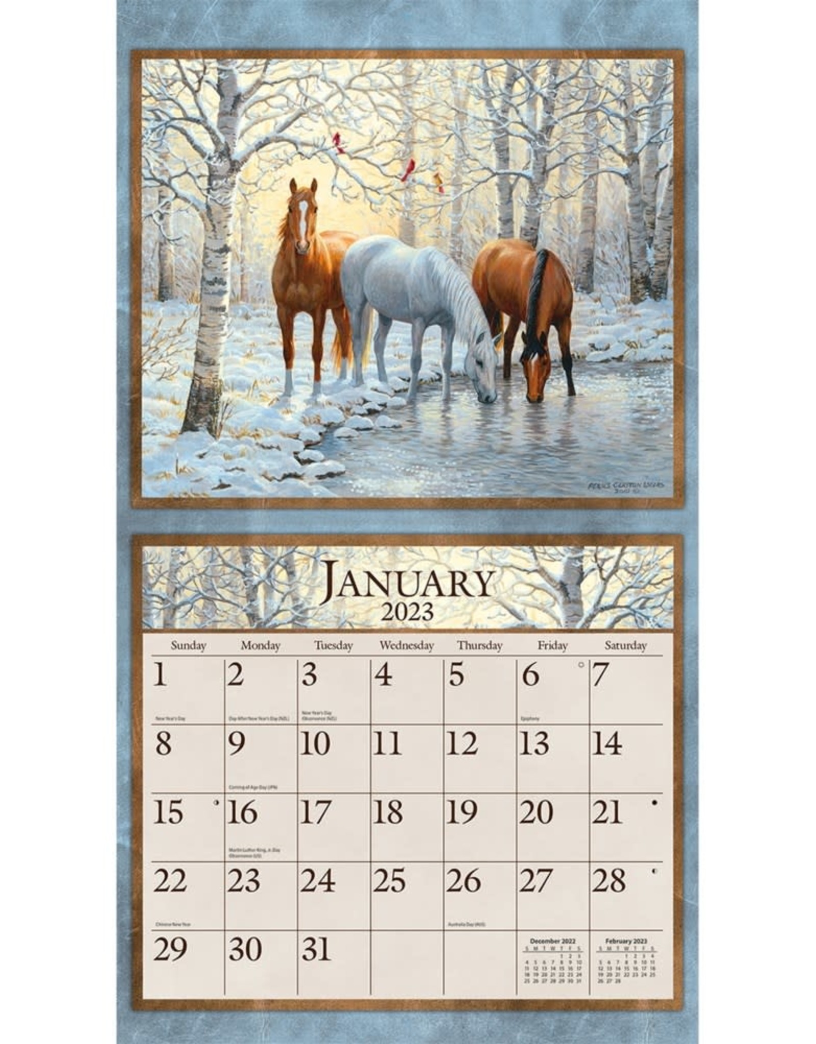 BFCAL9 2023 Lang Calendar Horses In The Mist The Birdhouse Nature Store
