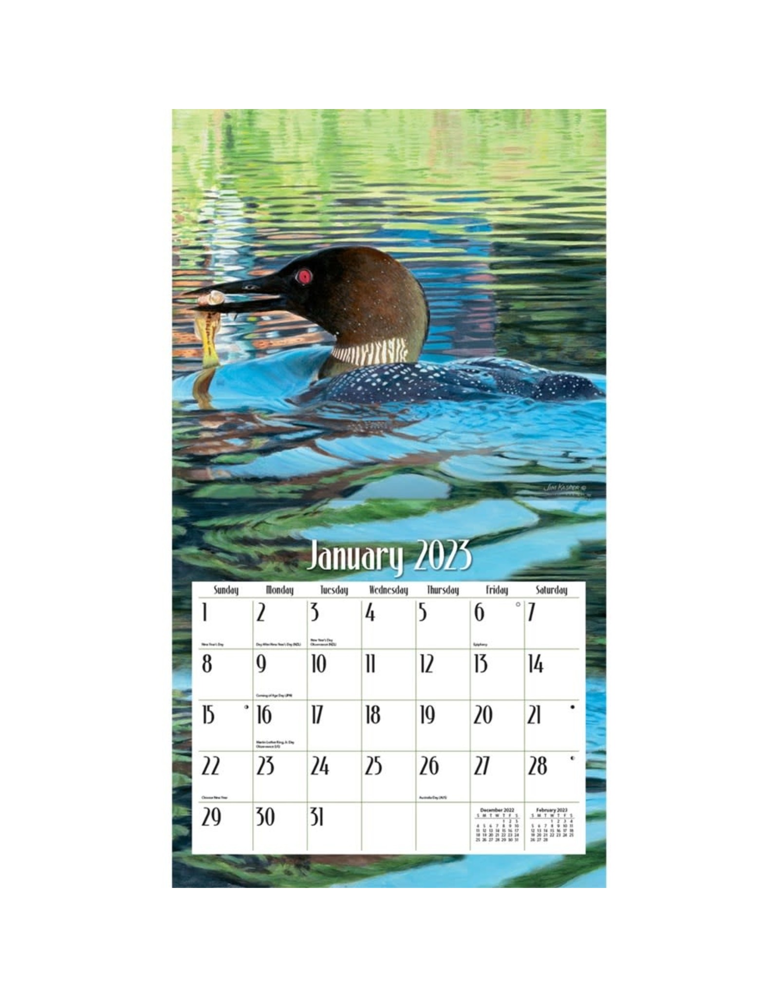 Calendrier Quinte 2023 Bfcal12 2023 Lang Calendar/Loons On The Lake - The Birdhouse Nature Store