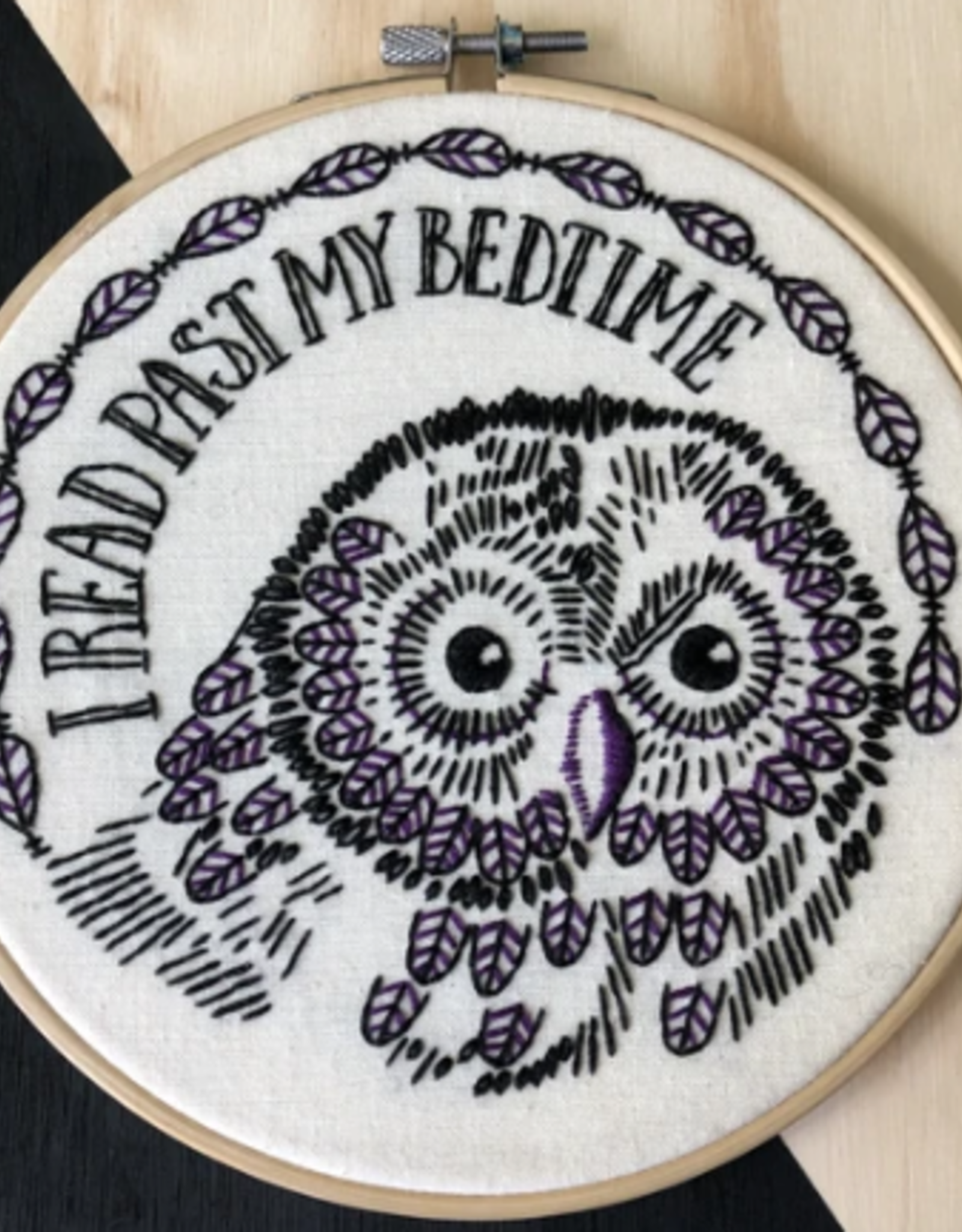 Hook, Line & Tinker HLTBED I Read Past My Bedtime Full Embroidery Kit