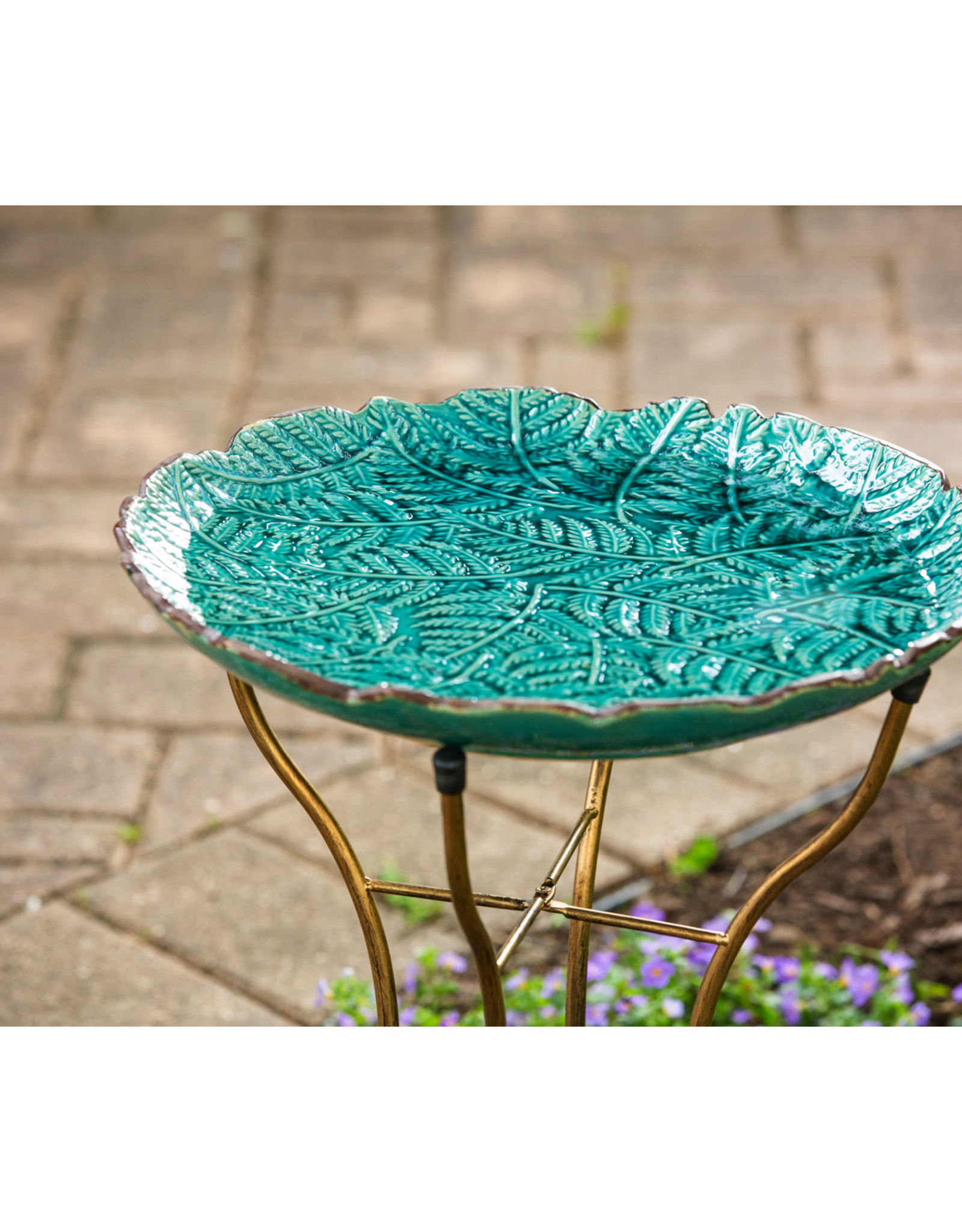 Evergreen EE2GB1188 Ceramic Bird Bath with stand, Botanicals