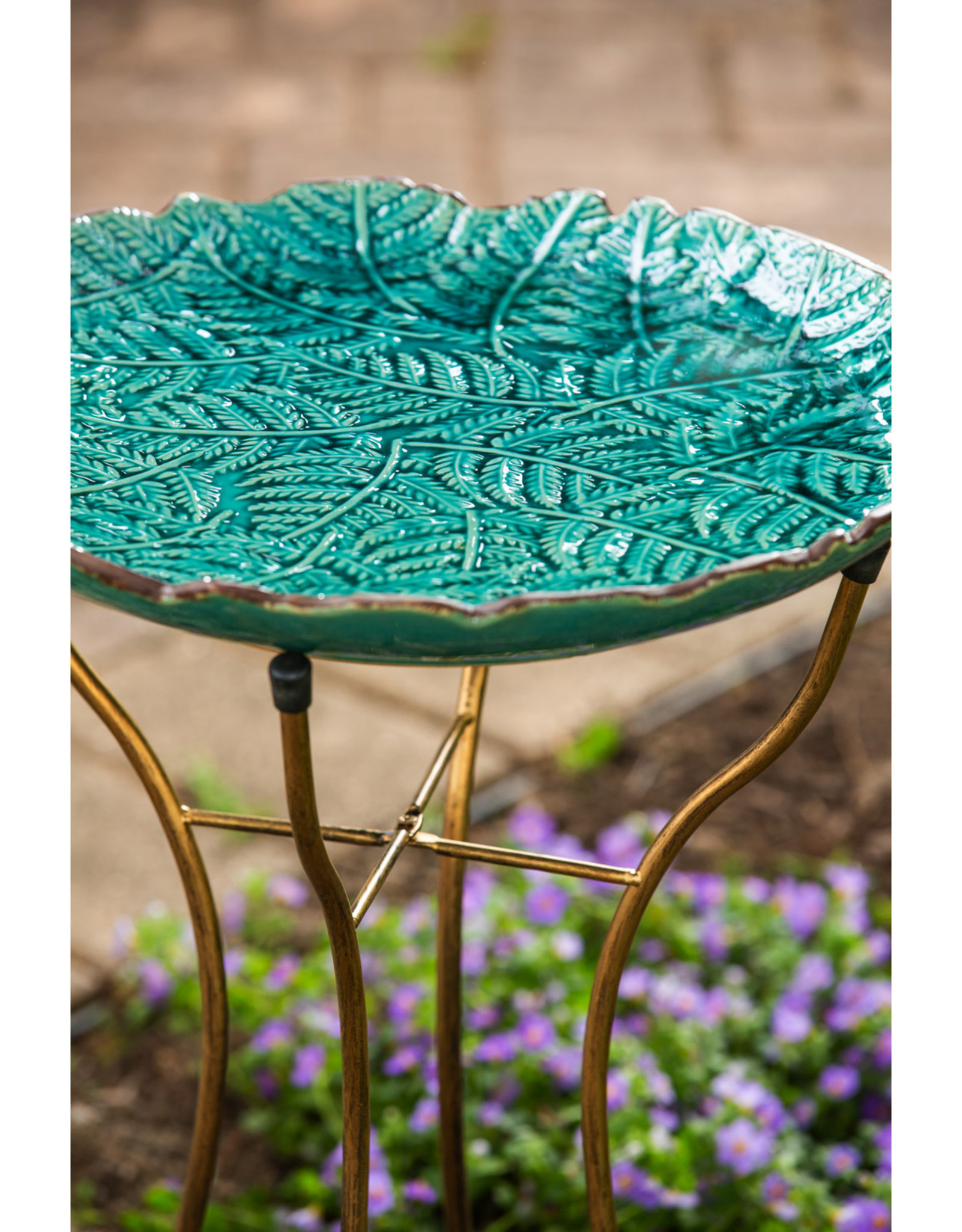 Evergreen EE2GB1188 Ceramic Bird Bath with stand, Botanicals