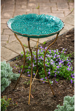 Evergreen EE2GB1188 Ceramic Bird Bath with stand, Botanicals