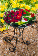 Evergreen EE2GB750 16" Glass Birdbath w/ Stand, Hummingbird