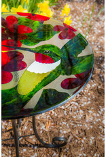 Evergreen EE2GB750 16" Glass Birdbath w/ Stand, Hummingbird