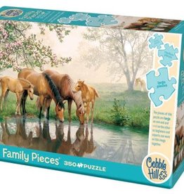 Cobble Hill Puzzles OM54644 Horse Family "Family" 350 piece Cobblestone Puzzle